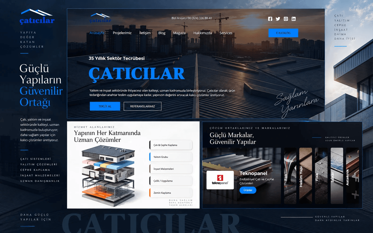 Çatıcılar web tasarım projesinin portföy sunumu