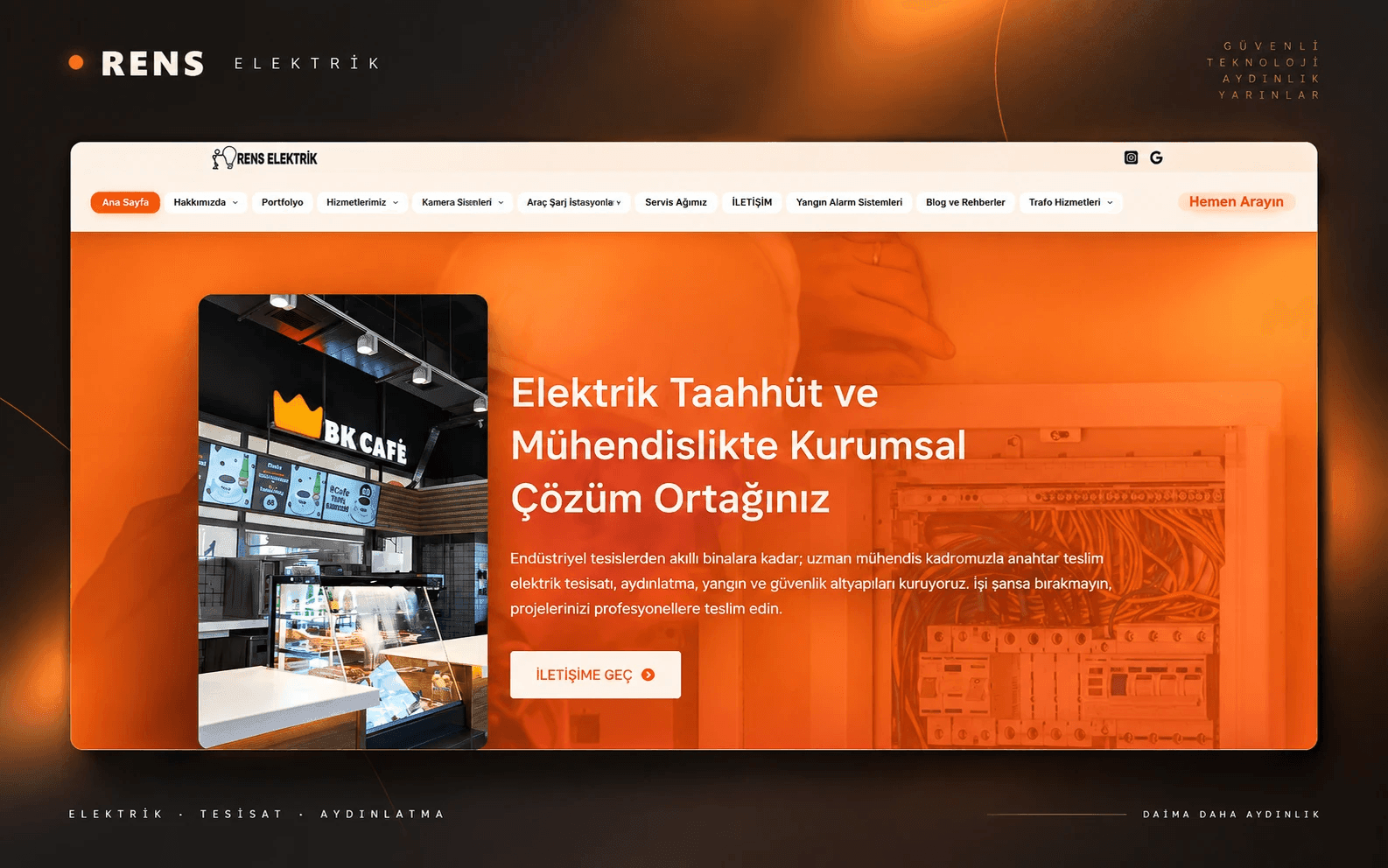 Rens Elektrik web tasarım projesinin portföy sunumu