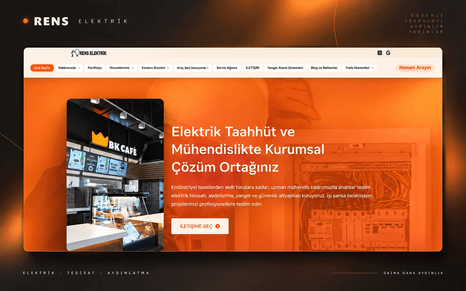 Rens Elektrik web tasarım projesinin portföy sunumu