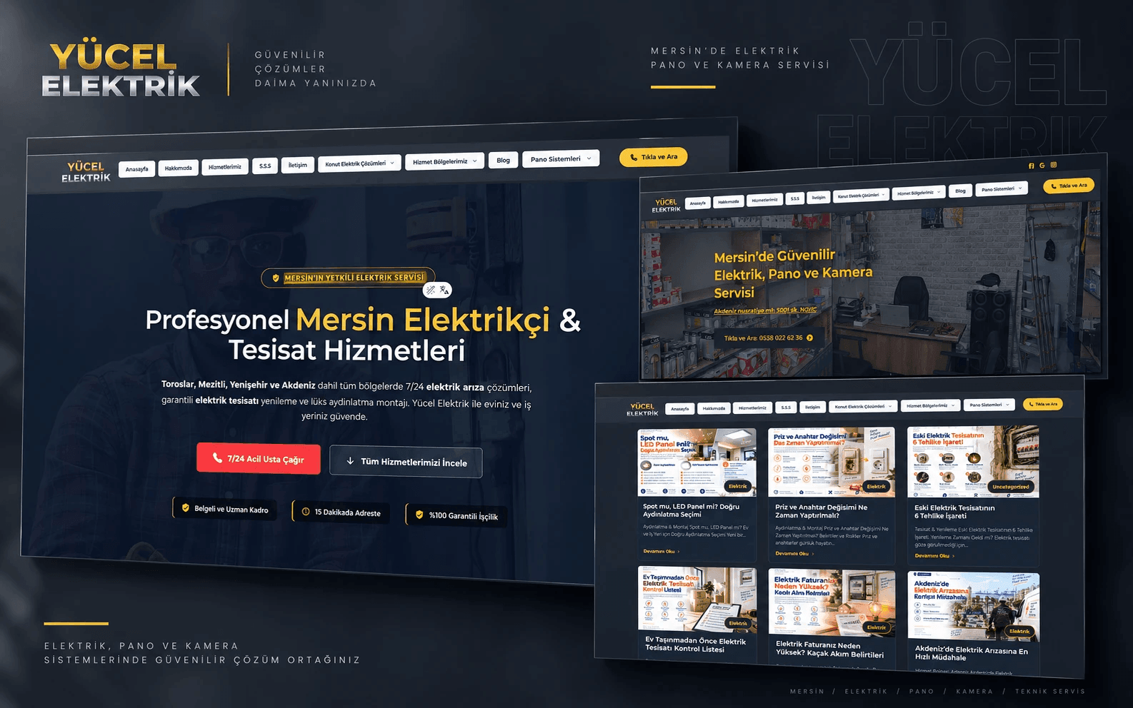 Yücel Elektrik web tasarım projesinin portföy sunumu